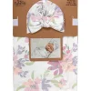 AD Sutton – Cobertor de algodão para bebê com faixa de cabeça ou conjunto de chapéu, flor lilás Hot