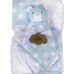 AD Sutton - Cobertores essenciais para bebês com cobertor de segurança, azul urso Clearance