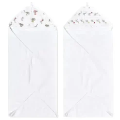Aden + Anais - 2 Pk Essential Elefante Circo Toalha de banho com capuz para bebê New
