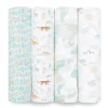 Aden + Anais - 4 Pk Swaddles Muslin, Voyager Hot