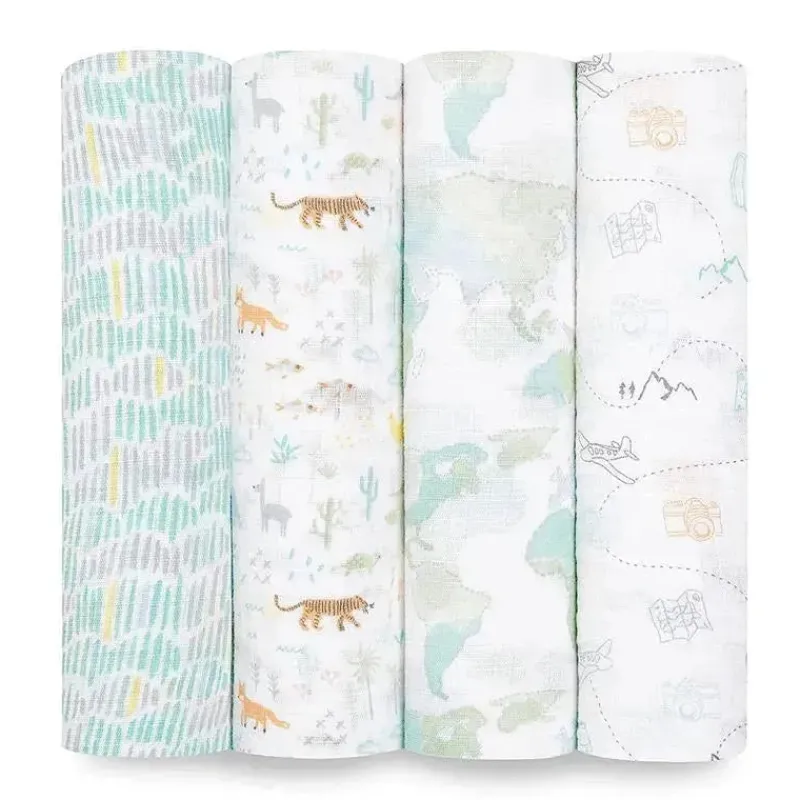aden__anais___pk_swaddles_SKUVGF2rS6b_0.webp Aden + Anais - 4 Pk Swaddles Muslin, Voyager Hot