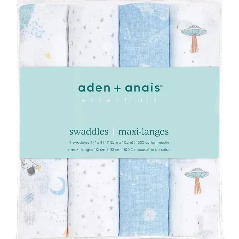aden__anais___pk_swaddles_SKUeyAnG5dM_1.webp Aden + Anais - 4 Pk Swaddles Muslin, Space Explorers Best
