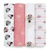 Aden + Anais - Cobertor Swaddle, Cobertores de Musselina, 4 unidades, Arco-íris da Minnie Mouse Discount
