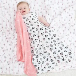 Aden + Anais - Cobertor Swaddle, Cobertores de Musselina, 4 unidades, Arco-íris da Minnie Mouse Discount