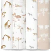 Aden + Anais - Cobertor Swaddle, 100% algodão orgânico, pacote com 4, Safari Dreams Sale