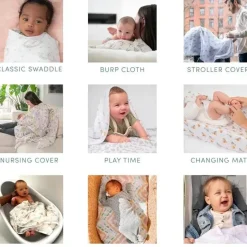 Aden + Anais - Cobertor Swaddle, 100% algodão orgânico, pacote com 4, Safari Dreams Sale