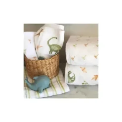 Aden + Anais - Conjunto de 3 toalhas de rosto Essentials Classic Dino Jungle Best