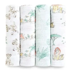 Aden + Anais - Pacote de 4 Swaddle, Rei Leão New