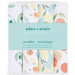 Aden + Anais - 4Pk Essentials Muslin Swaddle Blankets, Farm to Table Fashion