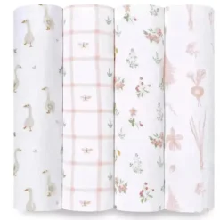 Aden + Anais - 4pk Essentials Muslin Swaddle Blankets New