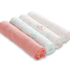 Aden + Anais - 4Pk Essentials Muslin Swaddle Blankets, Full Bloom Clearance