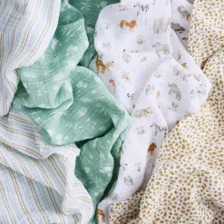 Aden + Anais - 4Pk Essentials Cotton Muslin Swaddle, Giraffe Safari Outlet