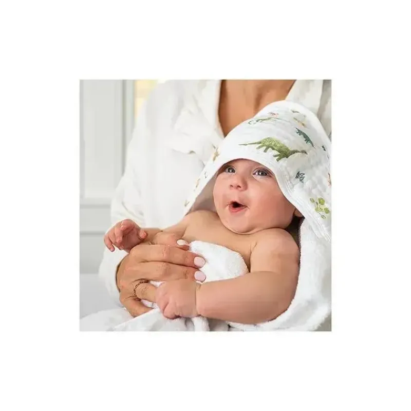 aden__anais__pk_essential_SKUsnlX7xg0_3.webp Aden + Anais - 2Pk Essentials Hooded Dino Jungle Toalha de banho para bebê Discount