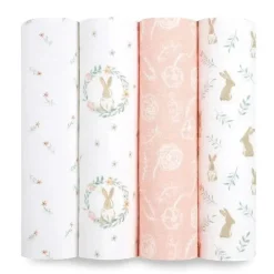 Aden + Anais - 4Pk Swaddles de musselina Coelhinhos corados Discount