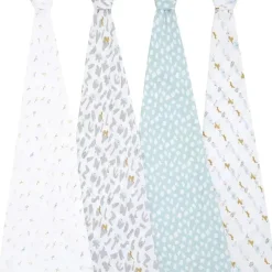 Aden + Anais - 4Pk Swaddles de musselina Animais do alfabeto Clearance