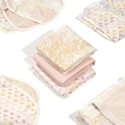 Aden + Anais Swaddles macios e sedosos metálicos 3 unidades, bétula de prímula Clearance