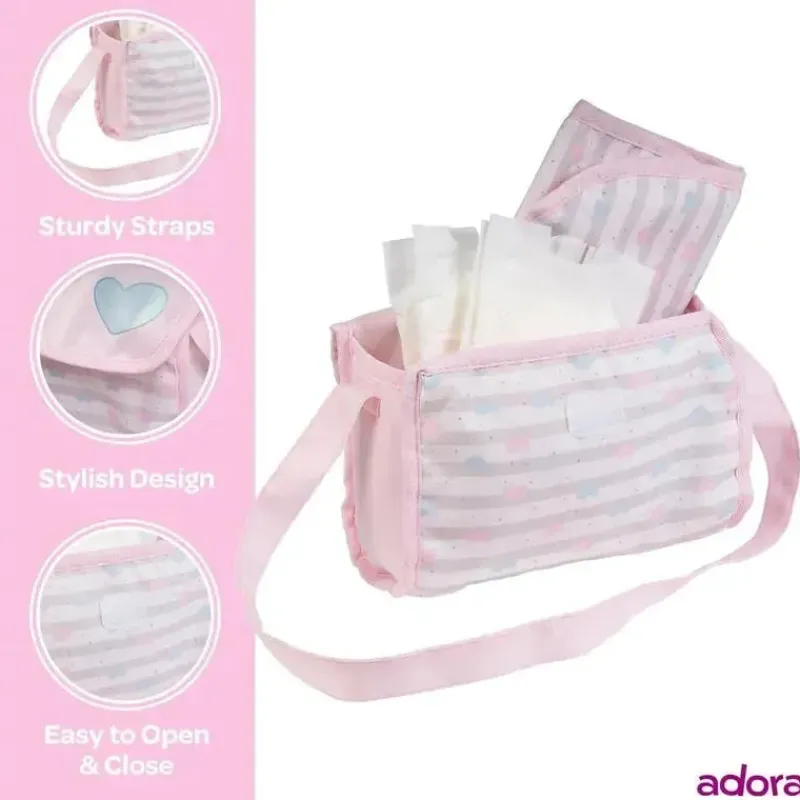 adora__bolsa_de_fraldas_p_SKUZ7PptvHz_1.webp Adora - Bolsa de fraldas para boneca, inclui trocador e 2 fraldas de boneca, rosa pastel clássico Discount