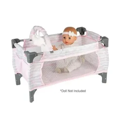 Adora Crib Pink Deluxe Pack N Play (conjunto de 7 peças) Fashion