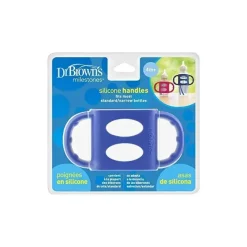 Dr. Brown's Alça para mamadeira Dr. Brown's 100% silicone com pescoço padrão, azul Hot