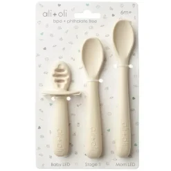 Ali + Oli - conjunto de colher multiestágio 3Pk para bebê, Coco Online