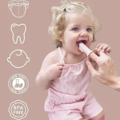 Ali + Oli - conjunto oral para escova de dente e limpador de língua para bebês, marfim Discount
