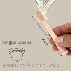 Ali + Oli - conjunto oral para escova de dente e limpador de língua para bebês, marfim Discount