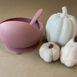 Ali + Oli Ali + tigela de sucção e colher de Oli (malva) Best