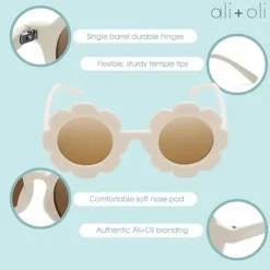 Ali + Oli Ali+Oli - Óculos de Sol para Crianças Flor, Branco Discount