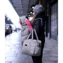 7AM - Bolsa de fraldas diária Soho Duffle Heather Grey Hot