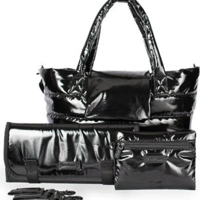am_voyage__bolsa_de_frald_SKUTqMYLyTN_0.webp 7AM Voyage - Bolsa de fraldas Capri à prova d'água com alças transversais, preta polar New