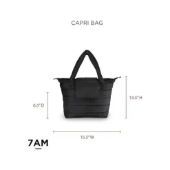 7AM Voyage - Bolsa de fraldas Capri à prova d'água com alças transversais, preta polar New