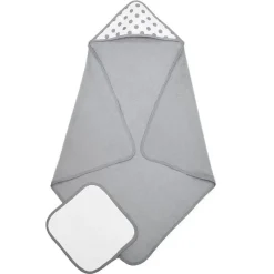 American Baby Company American Baby - Conjunto de toalha e toalhinha com capuz felpudo, cinza Online