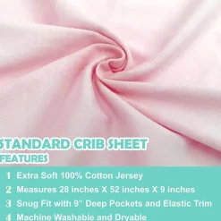 American Baby Company American Baby -100% Cotton Knit Jersey Fitted Crib Sheet, Pink Discount