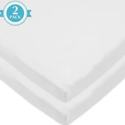 American Baby Company American Baby - Lençol de berço 15 x 33, 100% algodão natural, branco Best
