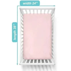 American Baby Company American Baby - Mini lençol de berço ajustado 24 x 38, lençol portátil de jérsei 100% algodão, rosa bebê Best