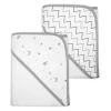 American Baby Company American Baby - TL Care Terry 2 pacotes de toalhas com capuz, algodão orgânico, estrelas cinza/ziguezague cinza Best
