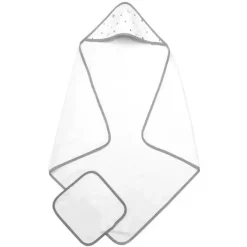 American Baby Company American Baby - toalha orgânica com capuz e toalhinha, estrelas cinzentas e lua Sale