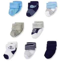 Luvable Friends Amigas Luvable - Meia Baleia Terry 8Pk, 0/6M Online