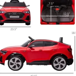 Tobbi Aosom - Carro Audi infantil movido a bateria em brinquedo com controle remoto, vermelho Sale