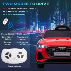Tobbi Aosom - Carro Audi infantil movido a bateria em brinquedo com controle remoto, vermelho Sale