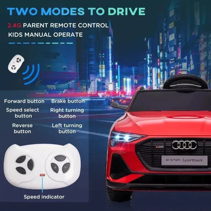 aosom__carro_audi_infanti_SKUMZBRDUFg_4.webp Tobbi Aosom - Carro Audi infantil movido a bateria em brinquedo com controle remoto, vermelho Sale