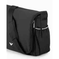 Armani Baby - Conjunto de bolsa múmia com placa de águia, preta Clearance