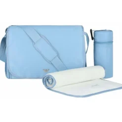 Armani Baby - Conjunto de bolsa múmia com placa de águia, azul celeste Online