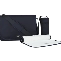 Armani Baby - Conjunto de bolsa múmia com placa de águia, azul marinho Online