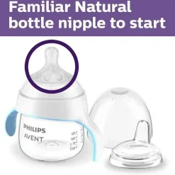 Philips Avent Avent - 1 Pk Natural Trainer Sippy Cup com mamilo de fluxo rápido e bico macio, transparente, 5 onças Sale