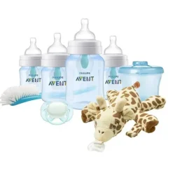 Philips Avent Avent - biberão anti-cólica com respiradouro sem ar conjunto para recém-nascidos com aconchego, azul Fashion