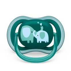 Philips Avent Avent - Chupeta Ultra Air 18M+, Opal Elephant / Blue Hello, Pacote com 2 Hot