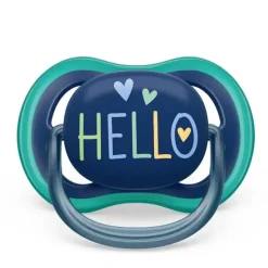 Philips Avent Avent - Chupeta Ultra Air 18M+, Opal Elephant / Blue Hello, Pacote com 2 Hot