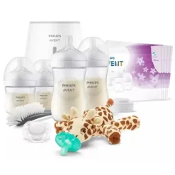Philips Avent Avent - Conjunto de presente tudo em um natural com girafa snuggle Fashion