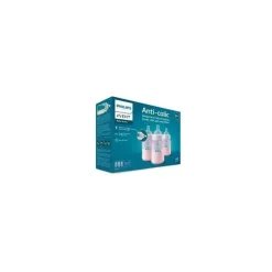 Philips Avent Avent - Garrafa anti-cólica de 3 unidades com ventilação sem ar, 9 onças, rosa Fashion